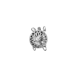 Round Filigree  Clasps 2 Line- Sterling Silver (#5067-2)
