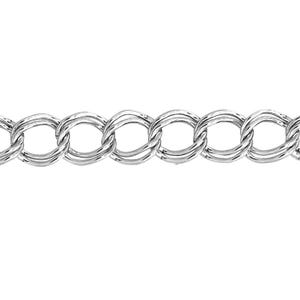 Puede incluir: Un collar de cadena de plata con un diseño de eslabones de cable. La cadena está hecha de varios hilos de alambre de plata trenzados.