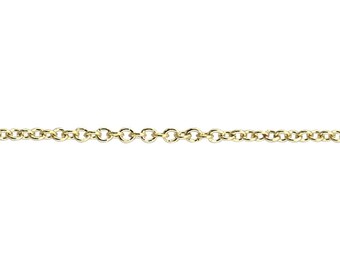 1.1 x 1.4mm Cable Chain By the Foot - 14 Karat Solid Gold Item # 1011-32CA