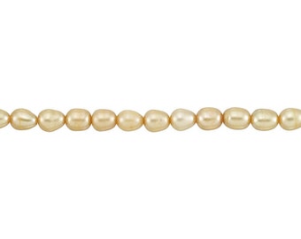 Freshwater Pearls - Rice - 4mm-4.5mm - Gold