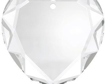 Wiszące koraliki Swarovski Crystal Flat Heart 6225 - 18 mm - Crystal Clear & Clear AB