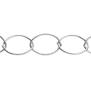 13.45 x 20.45mm Textured Chain By the Foot - Sterling Silver (SS) Item # 3048-1TC
