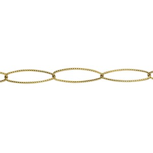 5.65 x 17.2mm Textured Chain By the Foot - Gold Filled (GF) Item # 20700TC