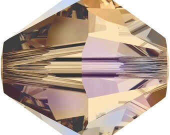 Swarovski Crystal Bicone Beads 5328 - 3mm 4mm 6mm - Light Smokey Topaz AB 2X
