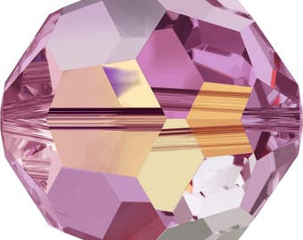 Swarovski Crystal Round Beads 5000 - 4mm 6mm 8mm - Rose AB 2X