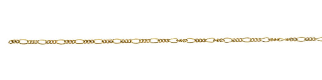 1.6 x 3.93mm Figaro Chain By the Foot - Gold Filled (GF) Item # 201631FO