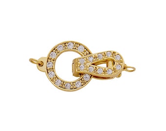 Colgador colgante con zirconia cúbica (CZ) 11,4 mm - plata esterlina chapado en oro 30CZ3347-1G