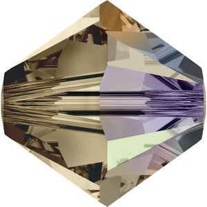 Swarovski Crystal Bicone Beads 5328 - 4mm 6mm - Smokey Quartz AB