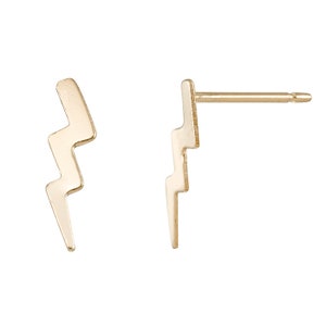 3.2 x 11.9mm Small Lightning Post Earrings Stud (6pcs) - Gold Filled - Item# 2949PE