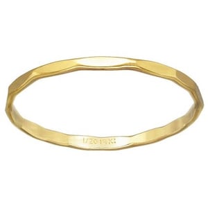 Gehamerde stapelring - Goud gevuld - Maat voor elke vinger 5, 6, 7, 8 - 1 stuk - Item# 20HMR5678
