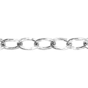 4.2 x 6.25mm Hammered Chain By the Foot - Sterling Silver (SS) Item # 3029-6HM
