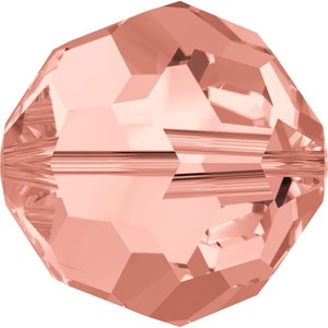 Swarovski Crystal Round Beads 5000 - 3mm 4mm 6mm  8mm 10mm - Rose Peach