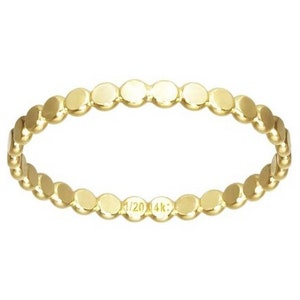 Flat Bead Stacking Ring - Gold Filled - Size for any finger  5, 6, 7, 8 - 1 piece - Item# 20FBR5678