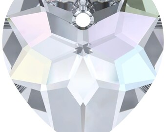 Wisiorek z kryształkami Swarovski w kształcie serca 6215 - 18 mm - Crystal Clear AB