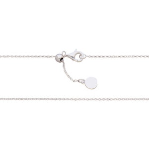 Adjustable/Expandable 1mm Cable Chain upto 22&quot; with lobster clasp - Sterling Silver #12-28-22A-L-CA