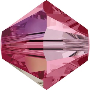 Swarovski Crystal Bicone Beads 5328 -  3mm 4mm 5mm 6mm 8mm - Indian Pink AB