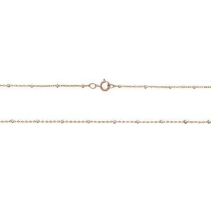 Satellite Chain Sterling Silver Diamond Cut Beads 1.2mm w/ 1.1mm Bead 16&quot; and 18&quot;  w/ Spring Ring - Gold Filled - 20DC1186FN-16-18-S