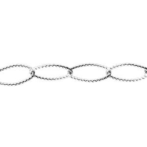 4.4 x 7.7mm Textured Chain By the Foot - Sterling Silver (SS) Item # 30791TC