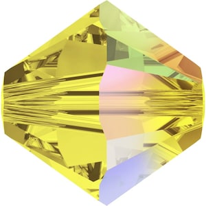 Swarovski Crystal Bicone Beads 5328 -  3mm 4mm 6mm 8mm - Citrine AB