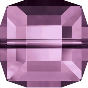 Swarovski Crystal Cube Beads 5601 - 4mm 6mm 8mm - Light Amethyst