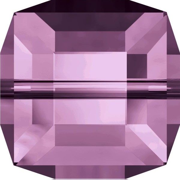 Swarovski Crystal Cube Beads 5601 - 4mm 6mm 8mm - Light Amethyst