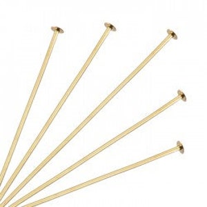 Gold Plated - Head Pins (2 inch) - Extra Thin - 24 guage (800pcs per packet) (Item # 348-2GP)