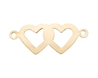 Thick Double Cut Connectors 9 x 22.8mm - (201386CN) - Gold Filled