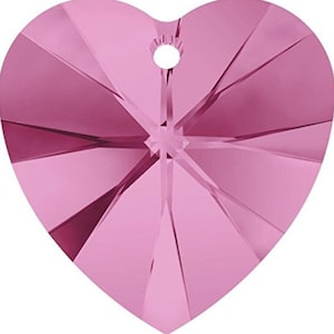 Swarovski Crystal Heart Pendant Beads 6202/6228 - 10.3x10.0 -Light Rose AB