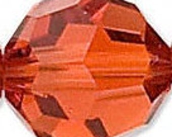 Swarovski Crystal Round Beads 5000 - 4mm 6mm 8mm - Indian Red