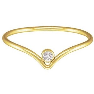 Chevron met CZ stapelring - Gold Filled - Cubic Zirconia - Maat voor elke vinger 5, 6, 7, 8 - 1 stuk - Artikel # 20CZCR5678