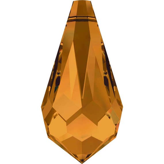 Swarovski Crystal - 6000 Tear Drop Top Drilled - Topaz 11 X 5.5mm