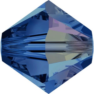 Swarovski Crystal Bicone Beads 5328 - 3mm 4mm 5mm 6mm 8mm - Capri Blue AB