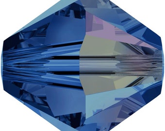 Swarovski Crystal Bicone Beads 5328 - 3mm 4mm 5mm 6mm 8mm - Capri Blue AB