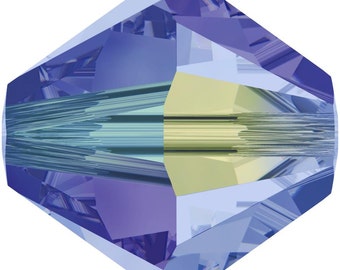 Perles toupies en cristal Swarovski 5328 - 3 mm 4 mm 6 mm 8 mm - Saphir clair AB 2X