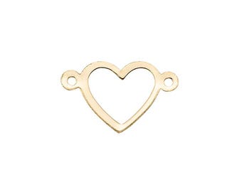 Cut Out Heart Connectors 8.5 x 13.8mm - (201713CN) - Gold Filled