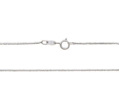 0.64mm Box Chain 16" with Spring Ring  - Sterling Silver Rhodium Plated - Item # 3012BX-16-S-RH