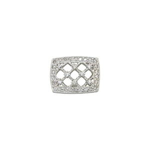 Sterling Silver Rhodium Plated Clasp with (CZ) Cubic Zirconia 10.22mm x 13.62mm (SS Item #303472CZ)