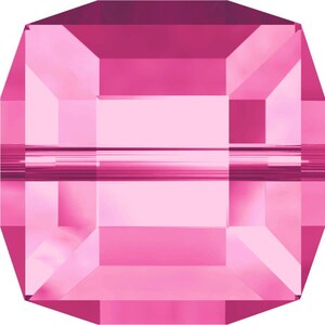 Swarovski Crystal Cube Beads 5601 - 10mm - Rose Satin