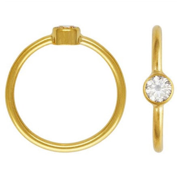 4mm White 3A CZ (Cubic Zirconia) Bezel Ring - Gold Filled - Size 5, 6, 7 - 1 piece - Item#204CZBR567