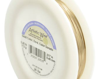 Artistic Wire 18, 20, 22, 24, 26, 28, 30 Guage 1/4 LB - Silver Plated, Gold Color