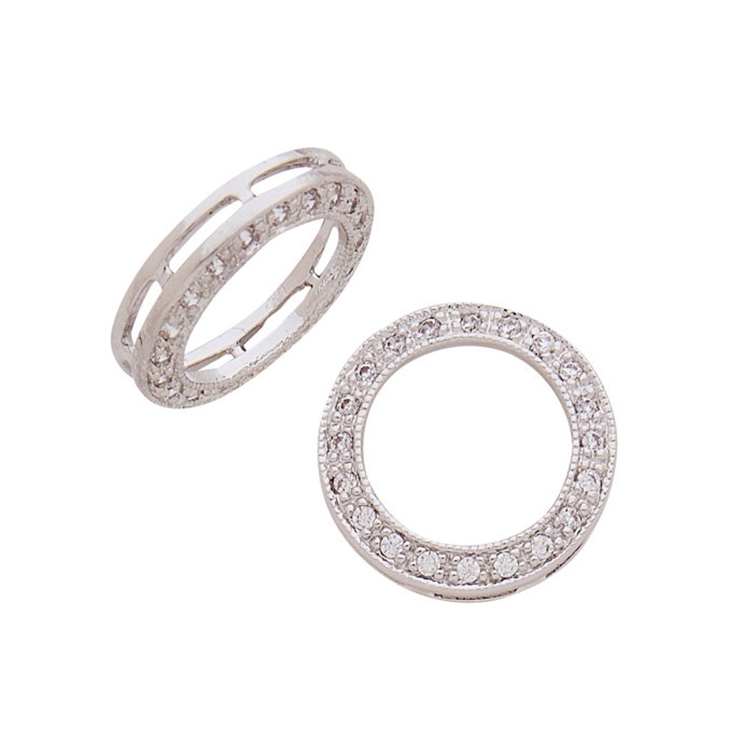 LORO　Ppierce04　silver925 Connector With Cubic Zirconia (CZ) 14.9mm - Sterling Silver