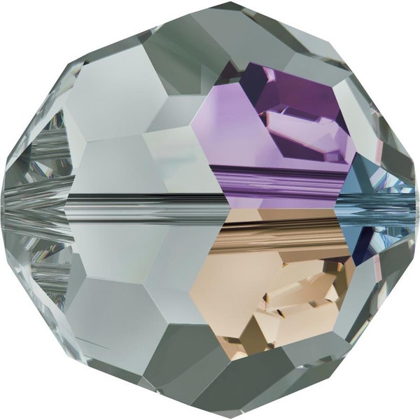 Swarovski Crystal Round Beads 5000 - 3mm 4mm 5mm 6mm 8mm - Black Diamond AB