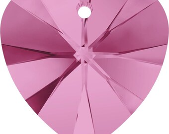 Swarovski Kristall Hjärthänge Pärlor 6202/6228 - 10.3x10.0 - Rosa