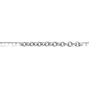 1.1 x 10.25mm Fancy Chain By the Foot - Sterling Silver (SS) Item # 307794FN