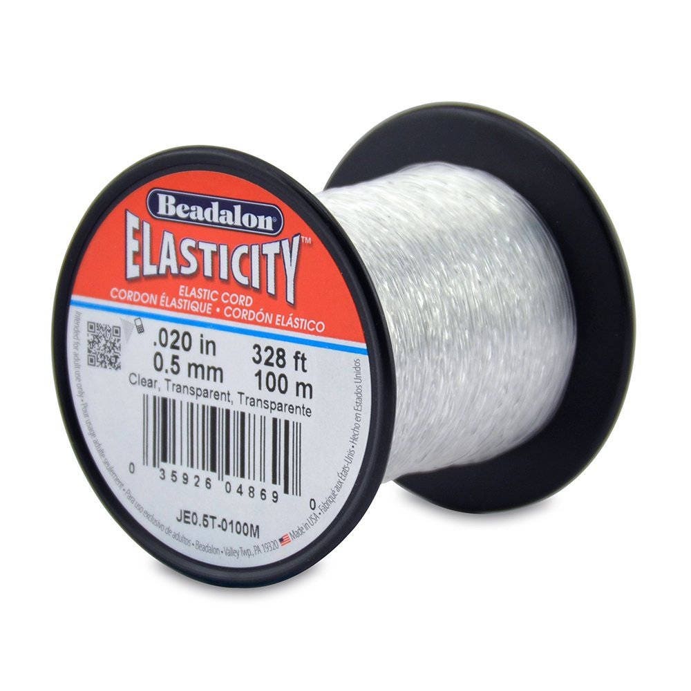 Beadalon Elastic Cord Clear 0.5mm .020in 25m 82ft 100m | Etsy