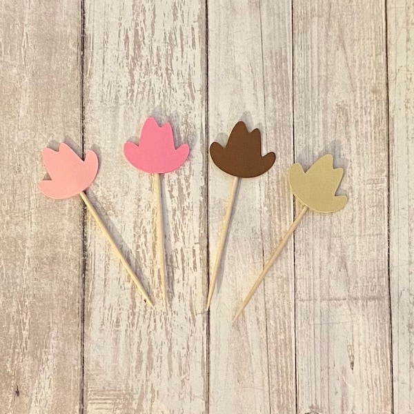 24 cowboy hat toothpicks, cowboy baby shower, cowgirl birthday, cowboy party, appetizer picks, food picks, cowboy cupcake toppers