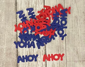 100 Assorted Red and Blue Ahoy Confetti, Nautical Theme, Baby Shower Decor, Ahoy its a Boy Party, Nautical Décor, Nautical wedding