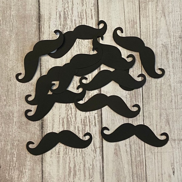 100 black mustache confetti, mustache baby shower, lil man birthday, mustache table decor, mustache party, mustache supply, mustache props