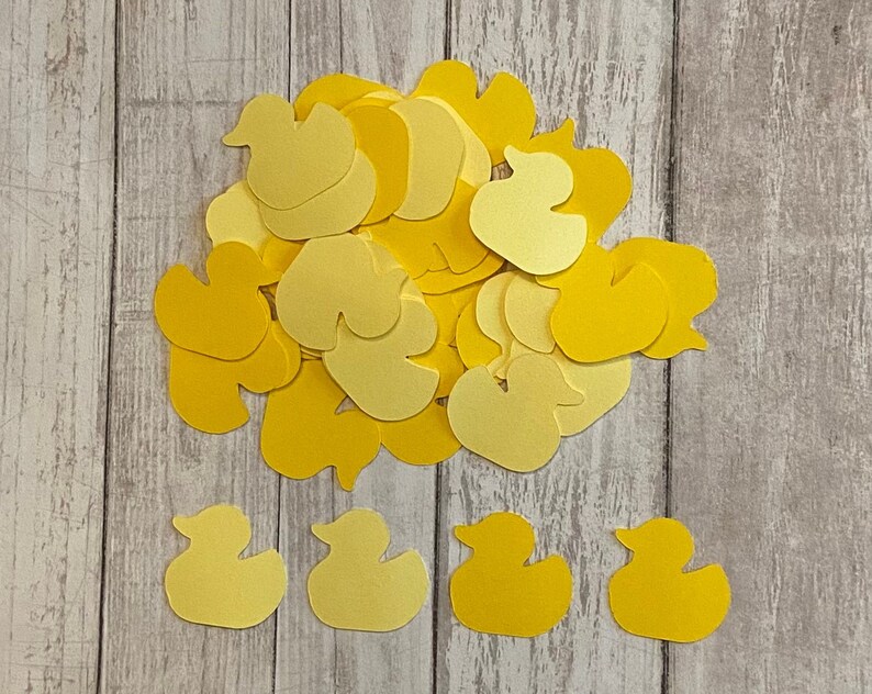 100 Yellow baby Duck Confetti Die Cut Ducky Baby Shower Decor Yellow Baby Shower Table Confetti Shower Supply Duck Theme