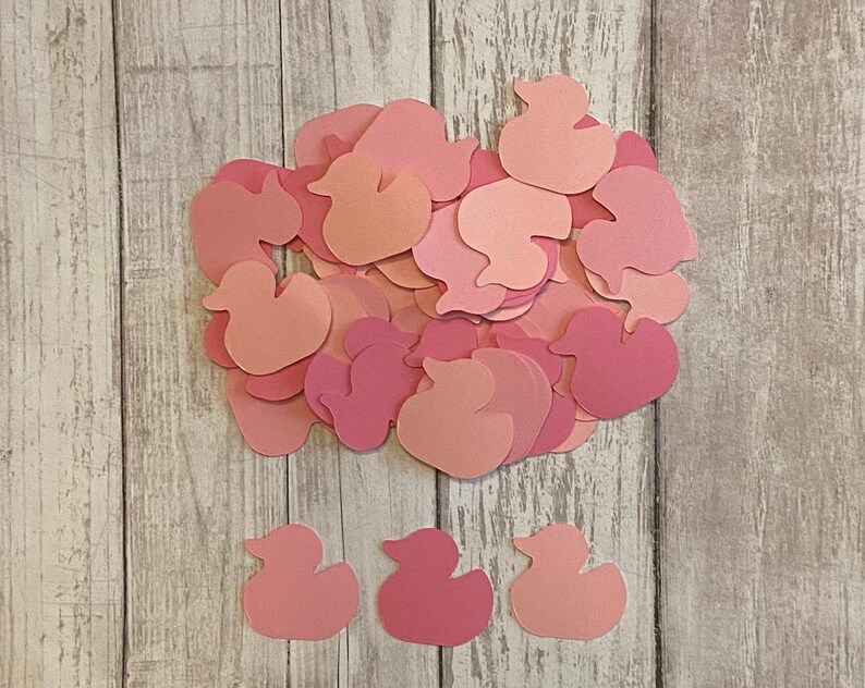 100 Pink Baby Ducky Confetti Die Cut Ducky Baby Shower Decor Pink Baby Shower Table Confetti Shower Supply Girl Shower Duck